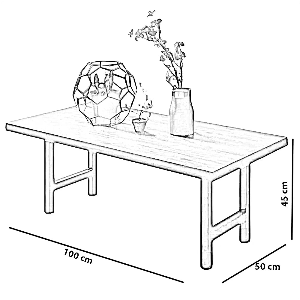 ترابيزة قهوة ام دي اف، 100*50*45 سم