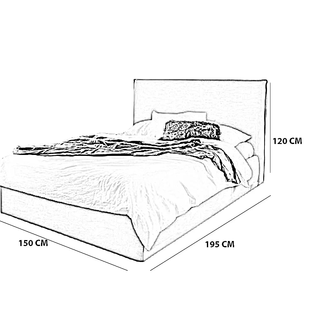 سرير كوين خشب موسكي، 150*195*120 سم