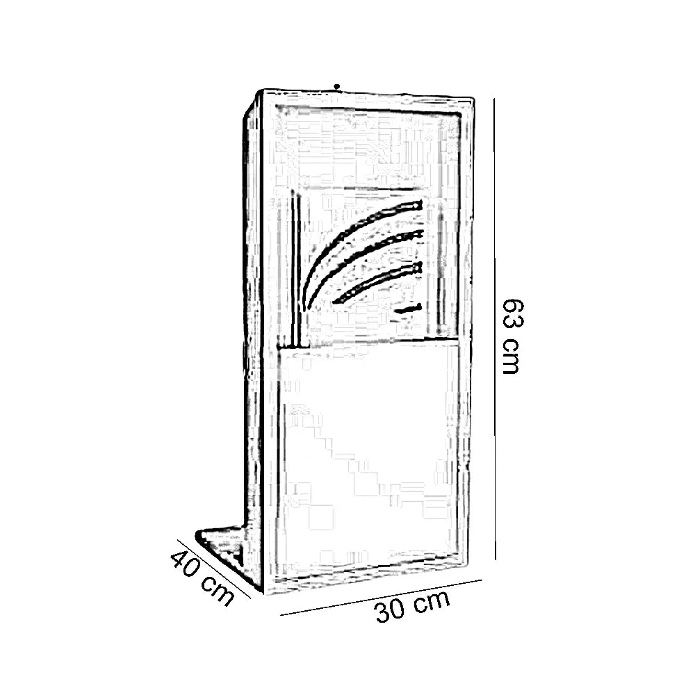 ترابيزة جانبية ام دي اف، 30*40*63 سم - أسود