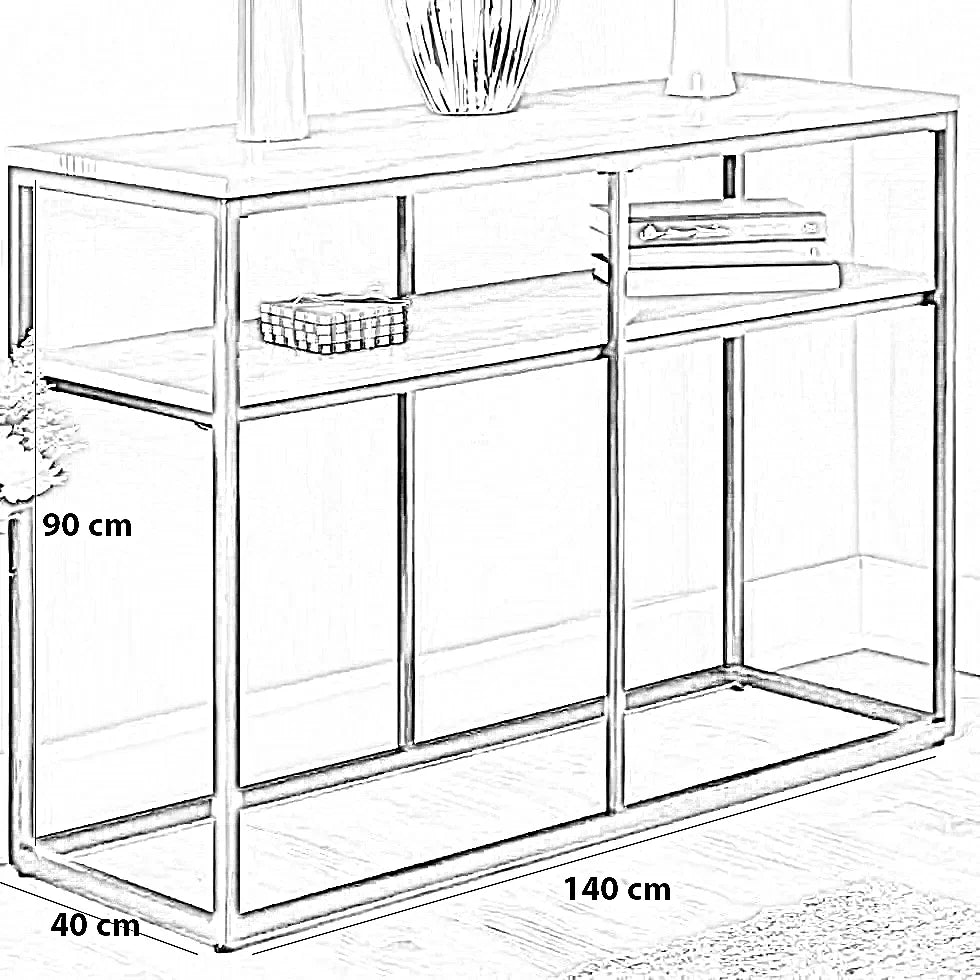 كونسول معدن، 140*40*90 سم