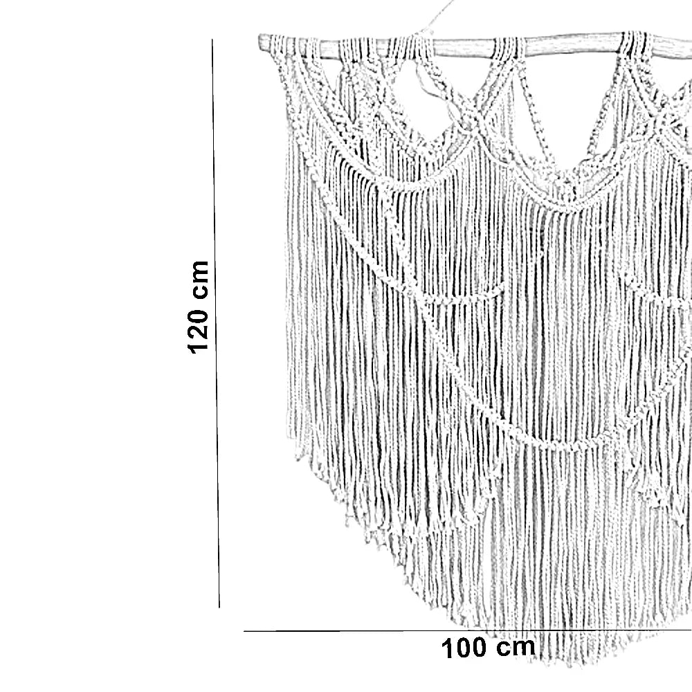 مكرمية حائط خشب، 100*120 سم