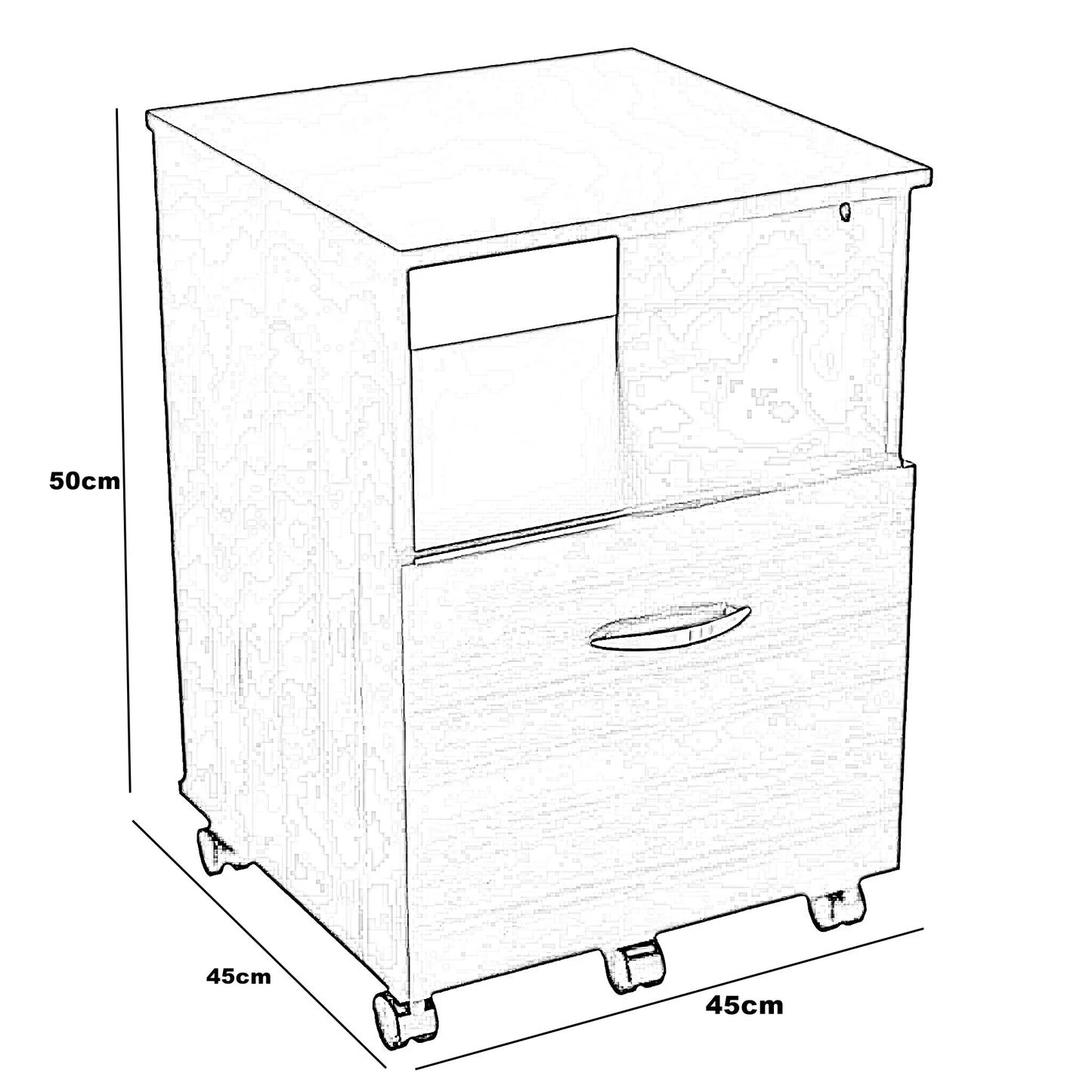 وحدة أدراج، خشب ام دي اف، 45*45*50 سم