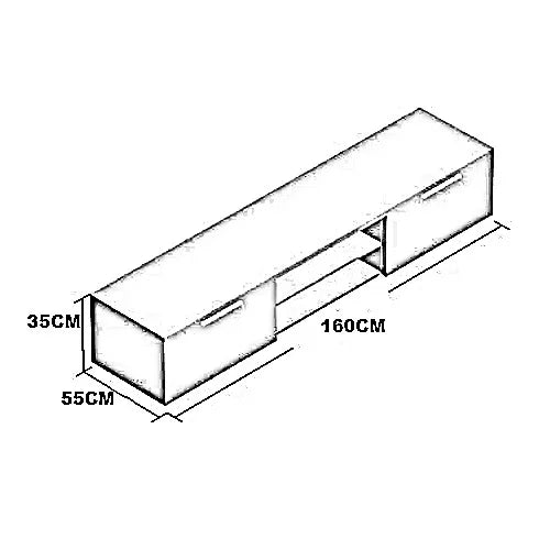 ترابيزة تليفزيون ام دي اف، 160*55*35 سم
