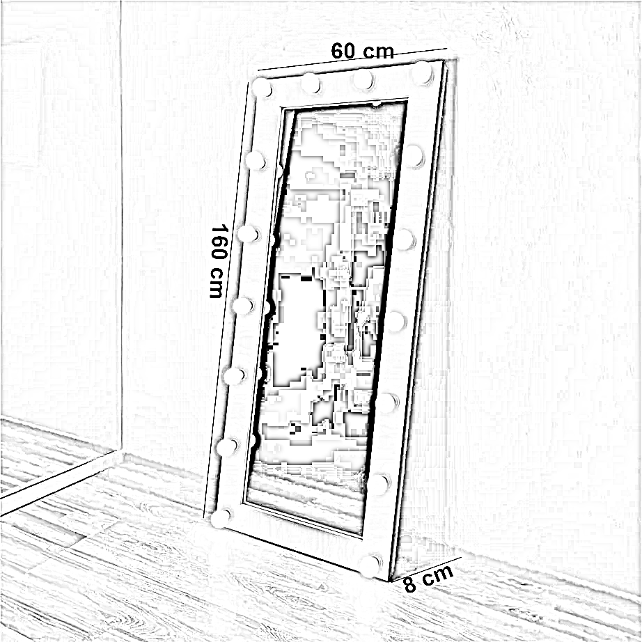 مرايا بإطار خشب، 60*8*160 سم