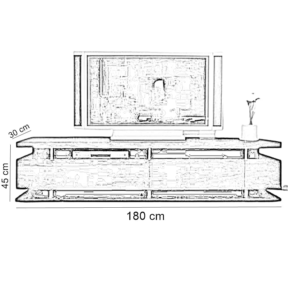 ترابيزة تليفزيون خشب ام دي اف، 180*30*45سم
