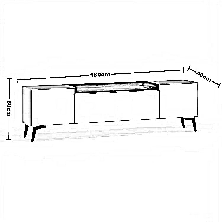 ترابيزة تليفزيون ام دي اف اسباني، 160*40*50 سم