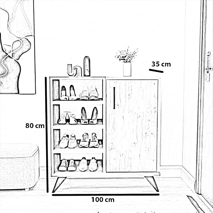 جزامة خشب ام دي اف اسباني، 100*35*80 سم