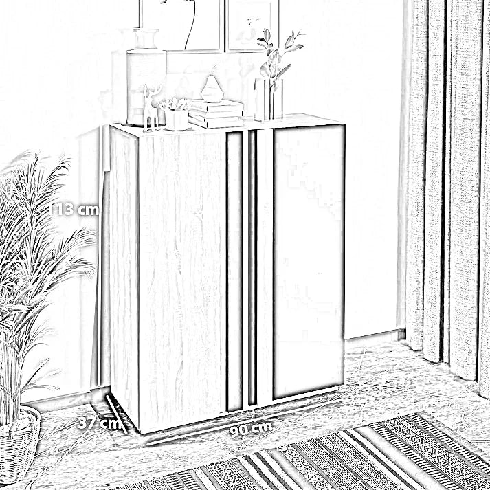 جزامة خشب ام دي اف، 90*37*113 سم