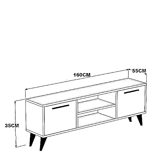 ترابيزة تليفزيون ام دي اف، 160*55*35 سم