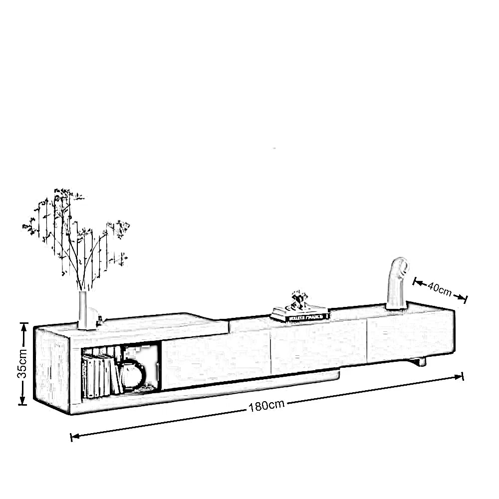 ترابيزة تليفزيون ام دي اف، 180*40*35 سم