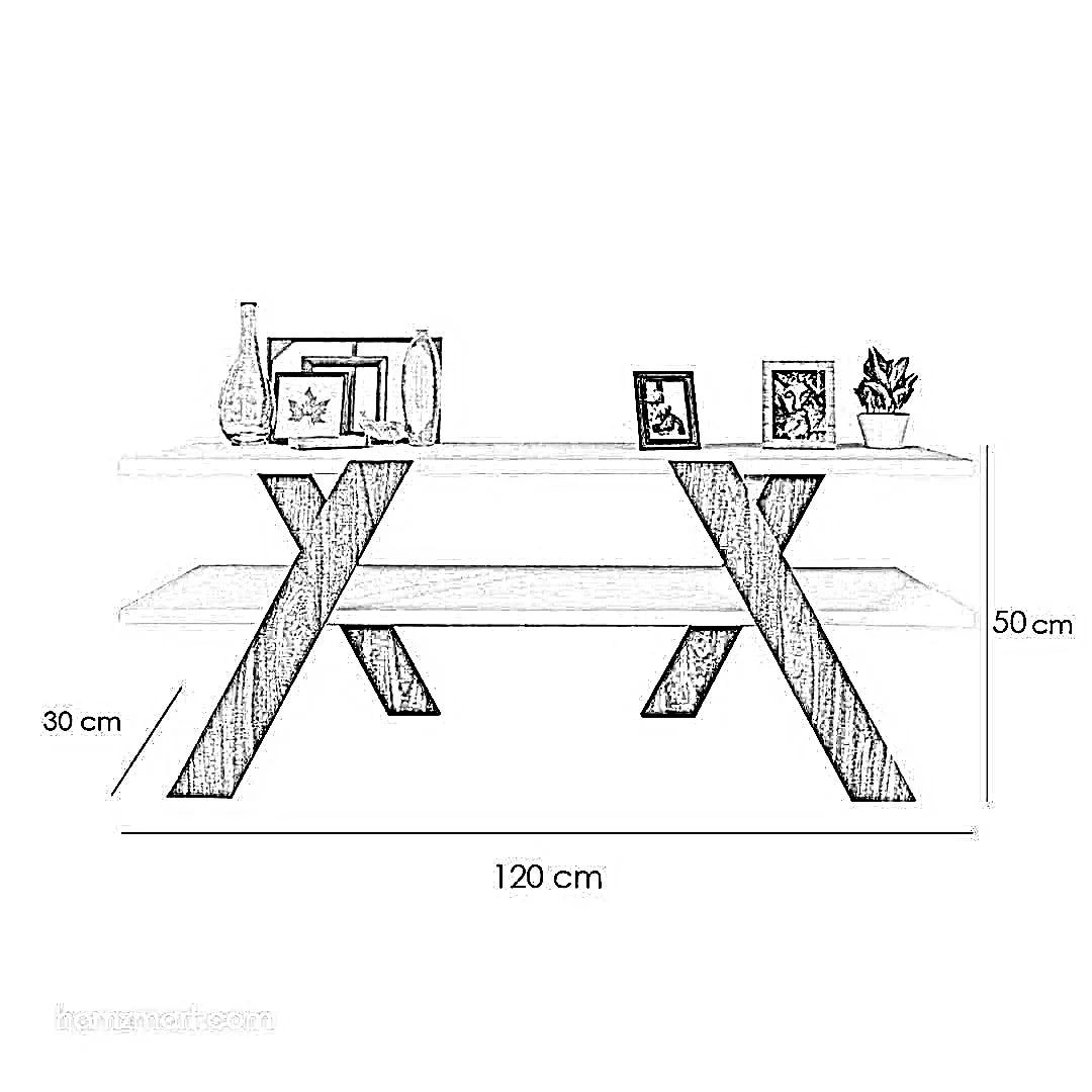 ترابيزة تليفزيون ام دي اف، 120*30*50 سم