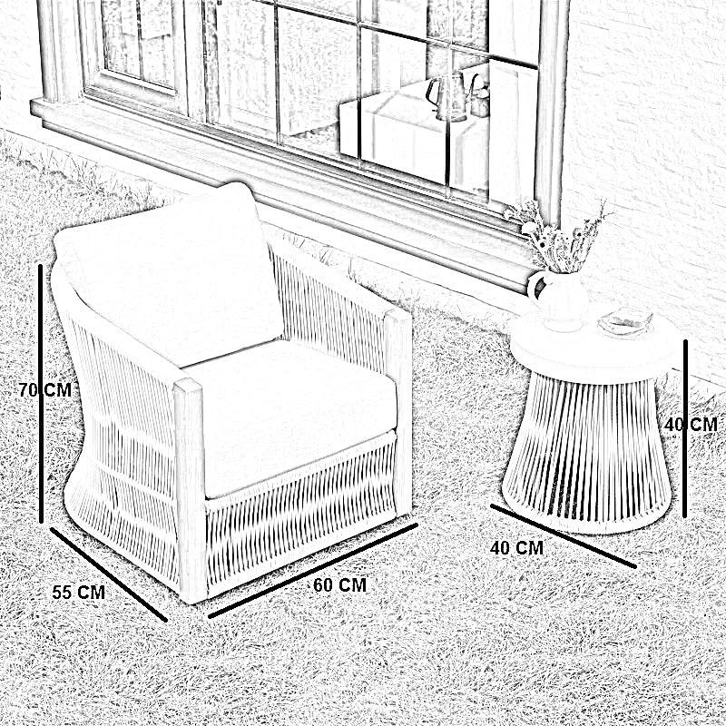 طقم خارجي ستيل و دوبار، 3 قطع