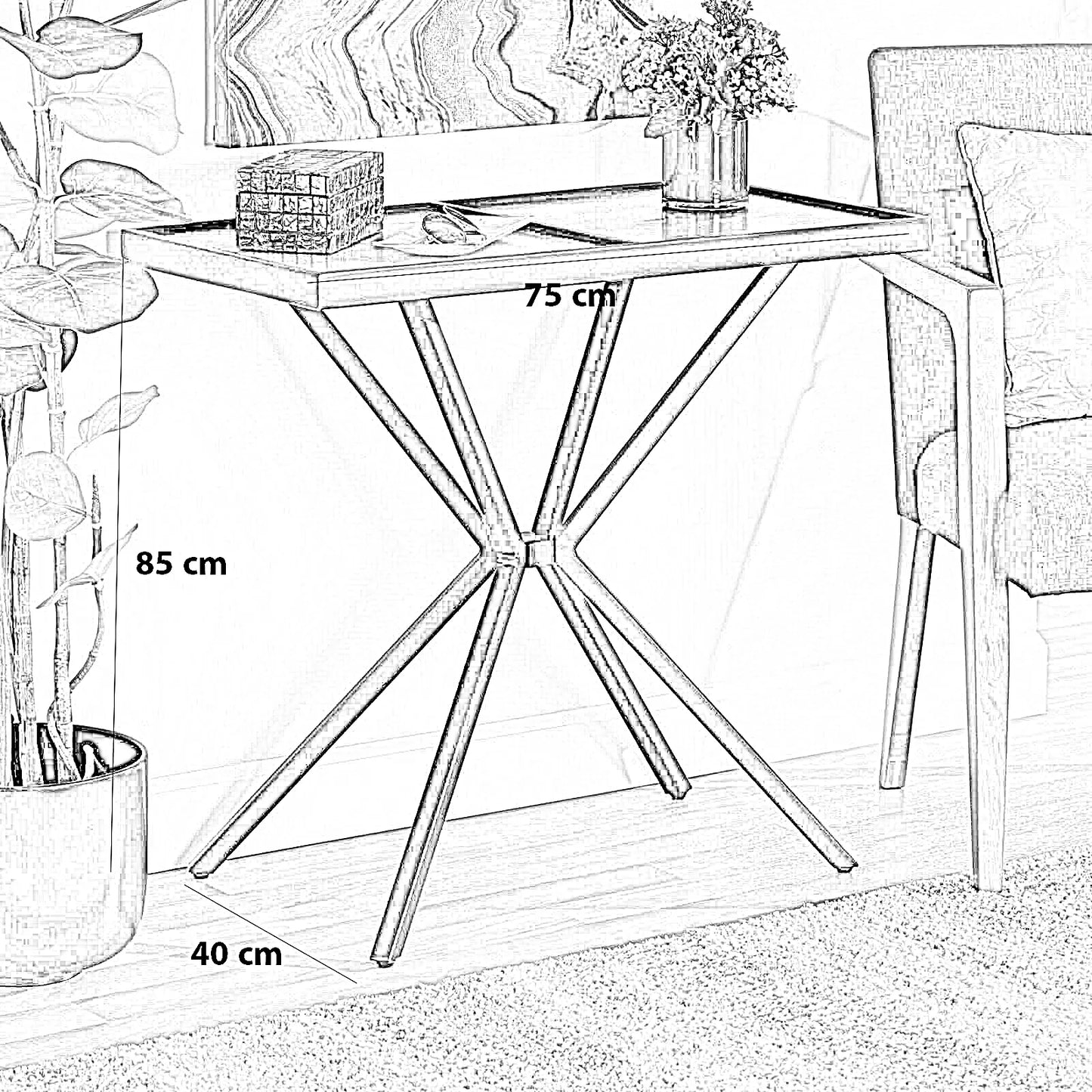 كونسول معدن، 75*40*85 سم