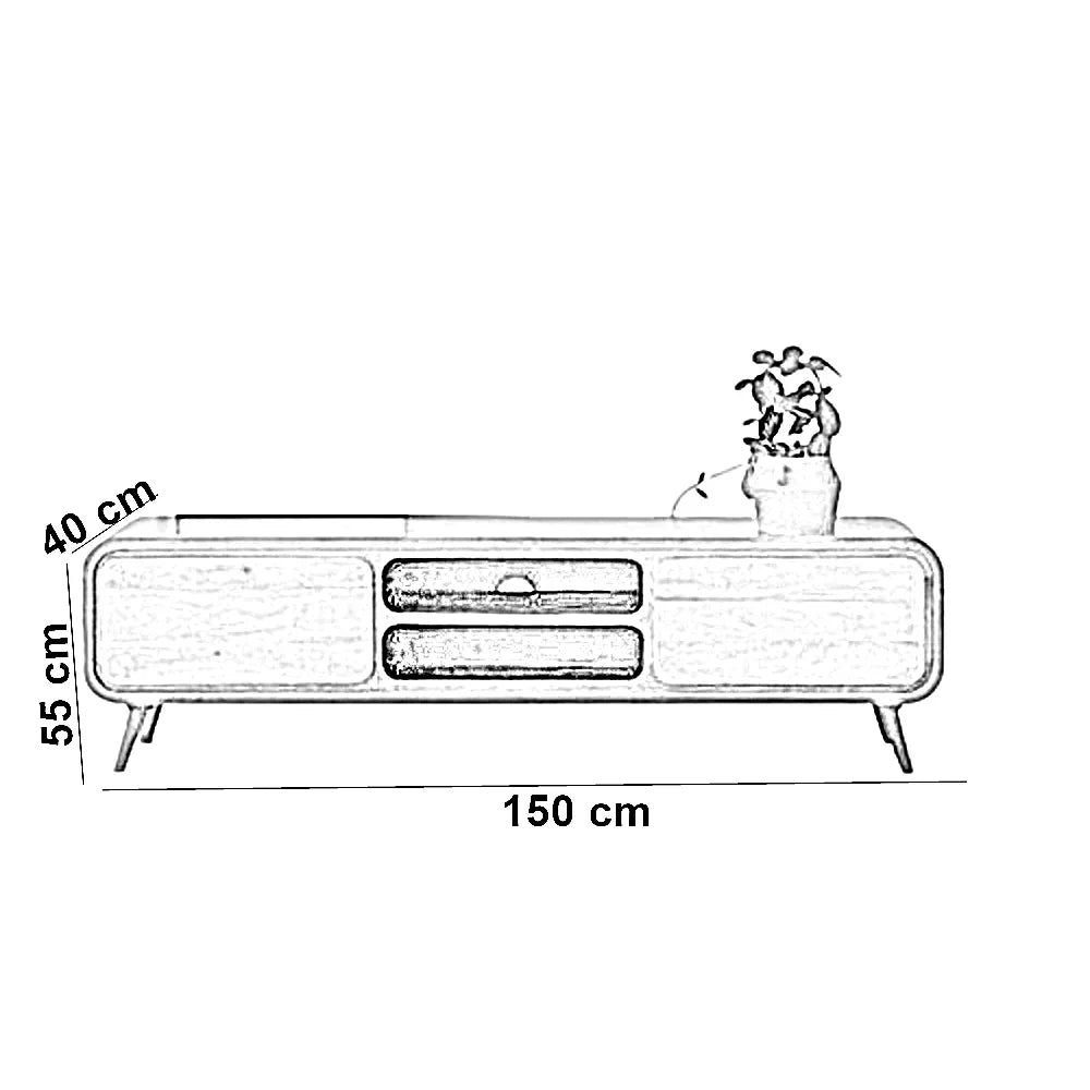 ترابيزة تليفزيون خشب كونتر، 150*40*55 سم