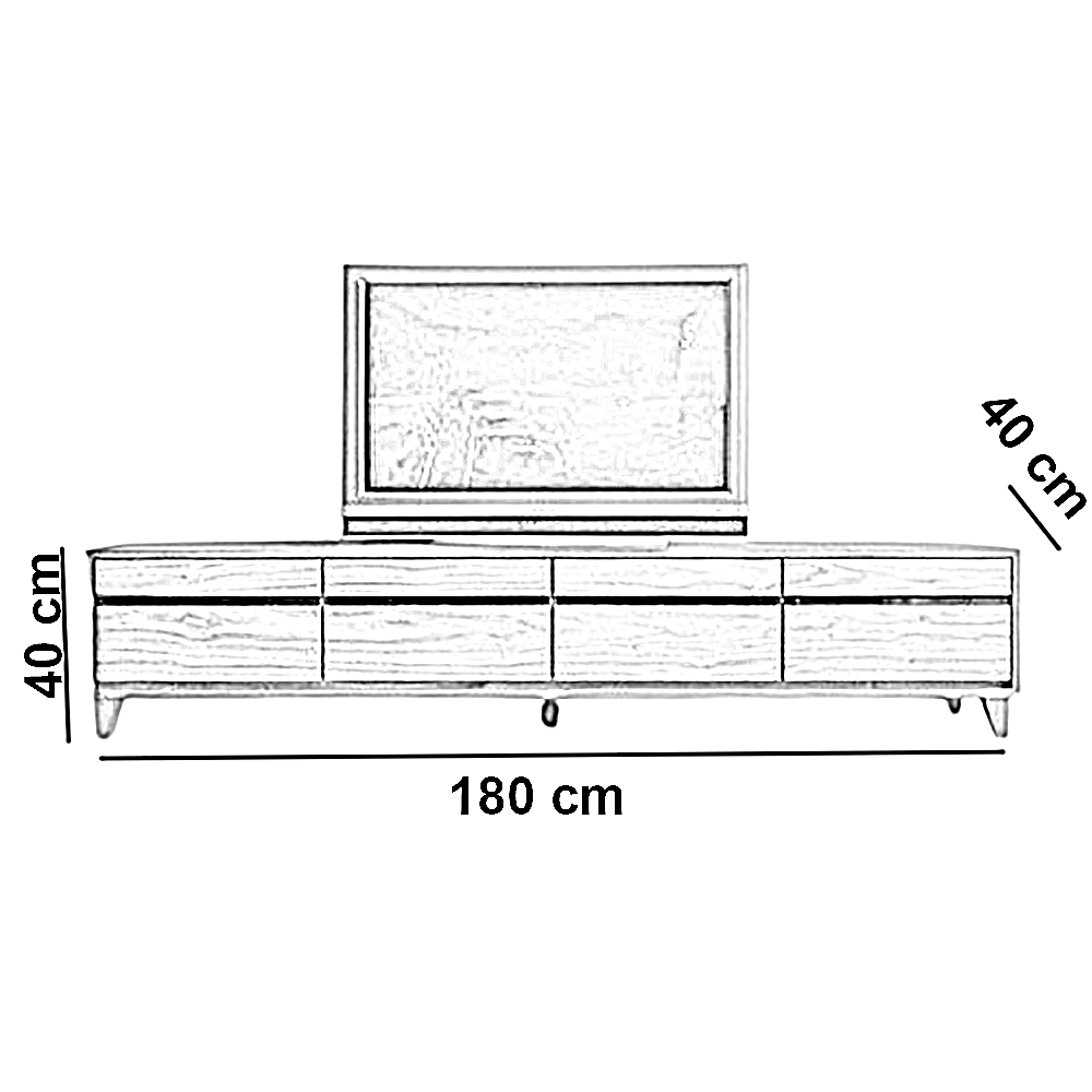 ترابيزة تليفزيون خشب ام دي اف، 180*40*40 سم