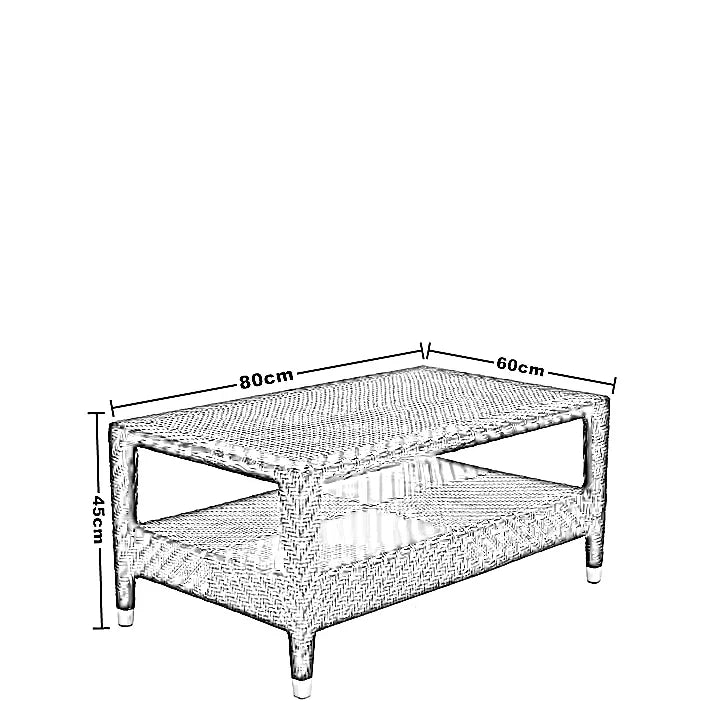طقم للحدائق معدن و راتان، 4 قطع