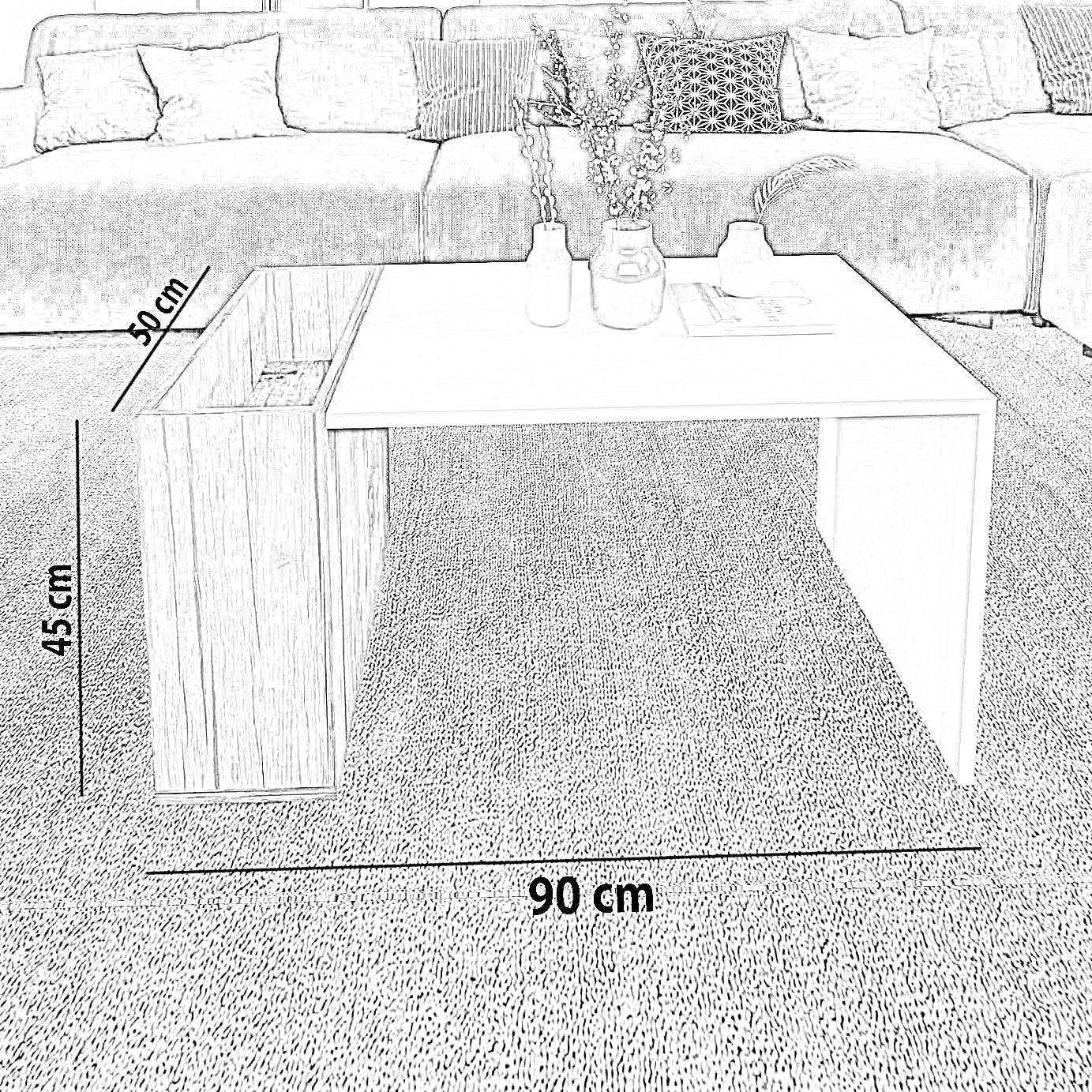 ترابيزة قهوة ام دي اف، 90*50*45 سم