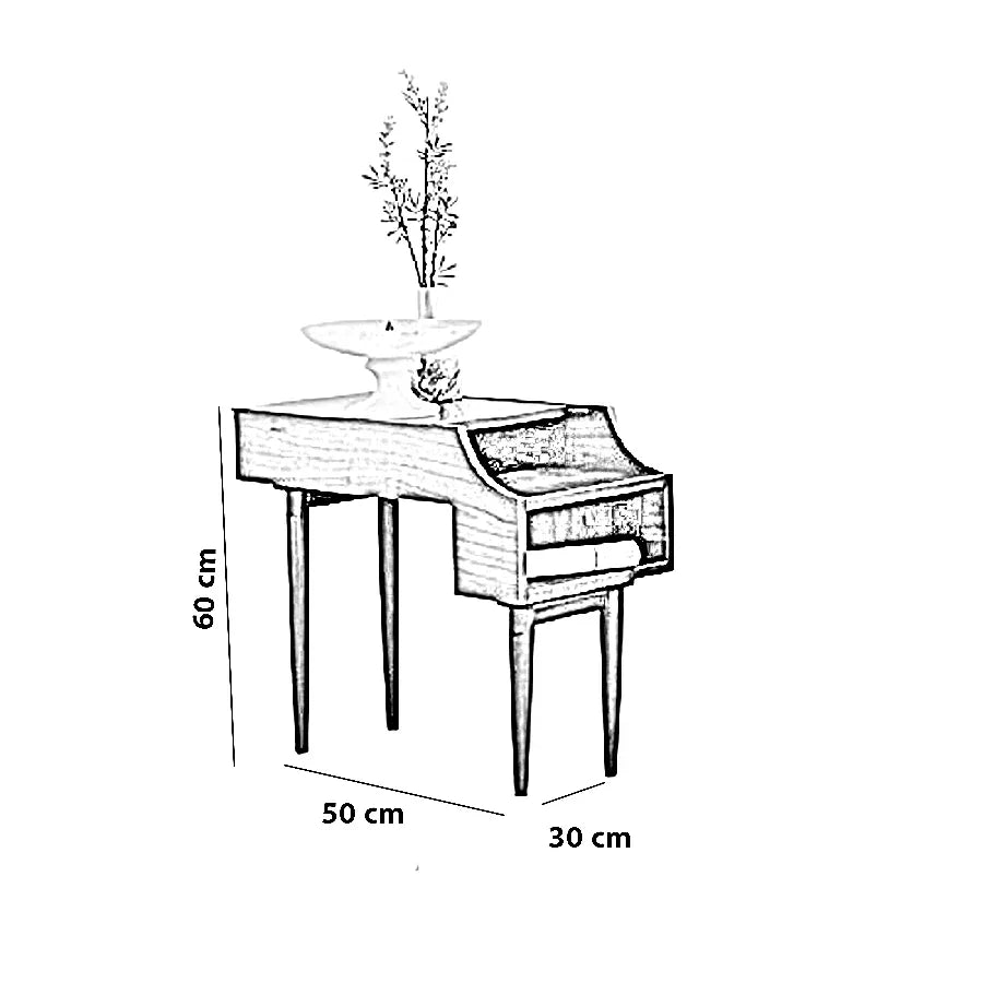 ترابيزة جانبية خشب كونتر و موسكي، 50*30*60 سم