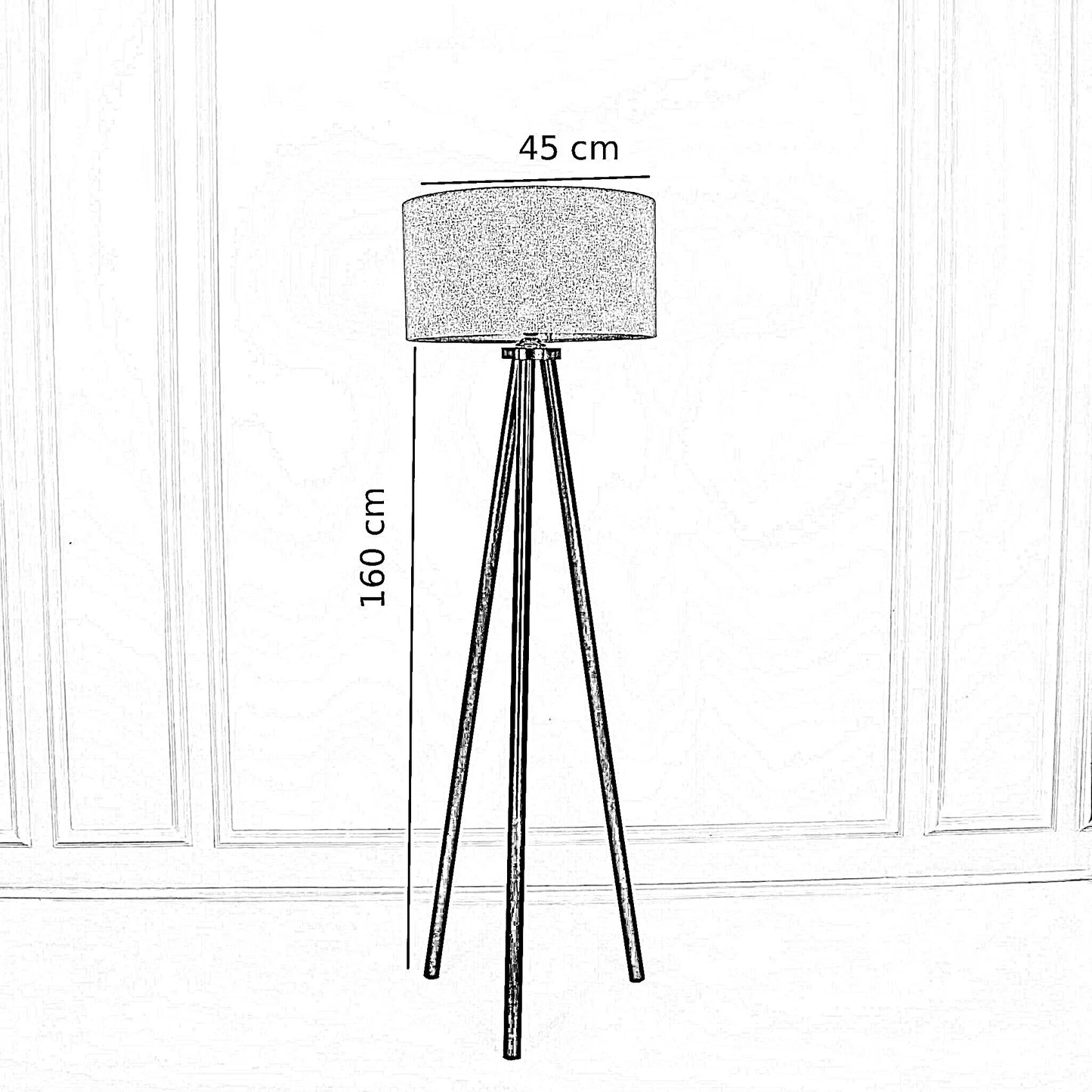 أباجورة أرضية خشب زان، 45*160سم