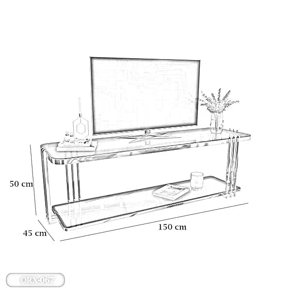 ترابيزة تليفزيون ستيل، 150*45*50 سم