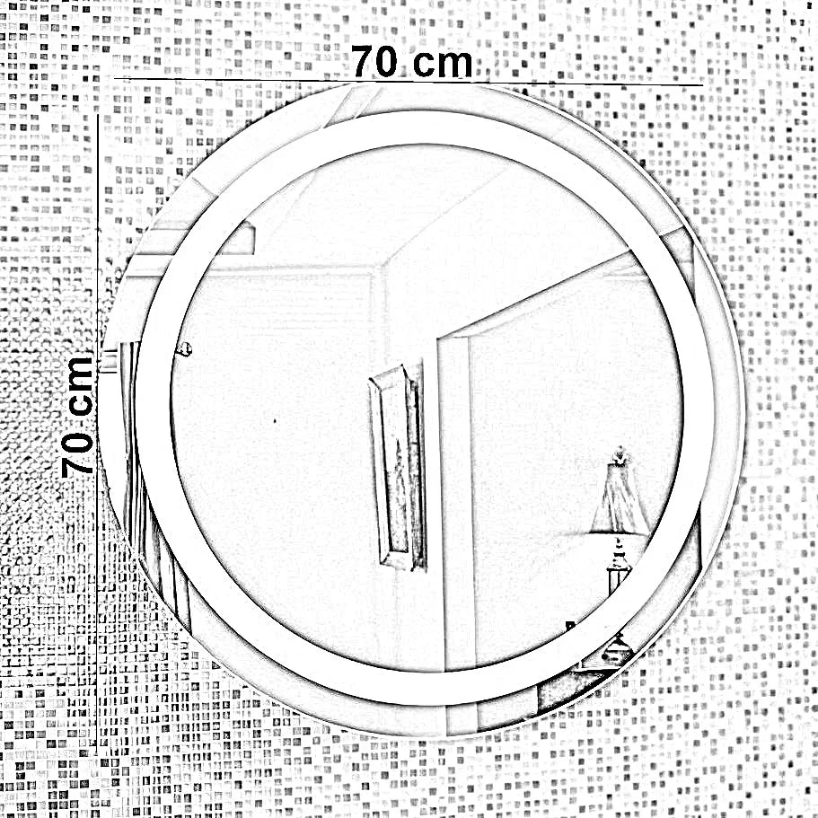 مرايا حائط ليد، 70*70 سم