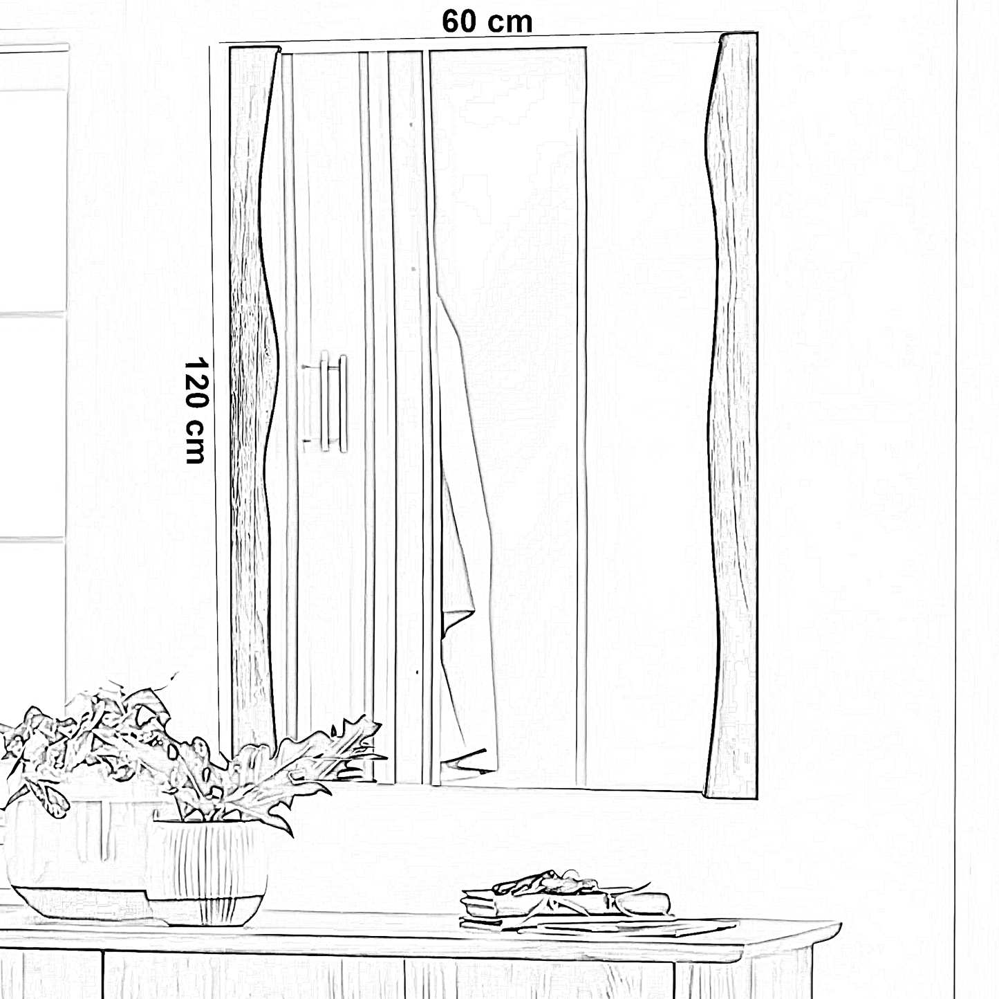 مرايا حائط زان، 60*120 سم