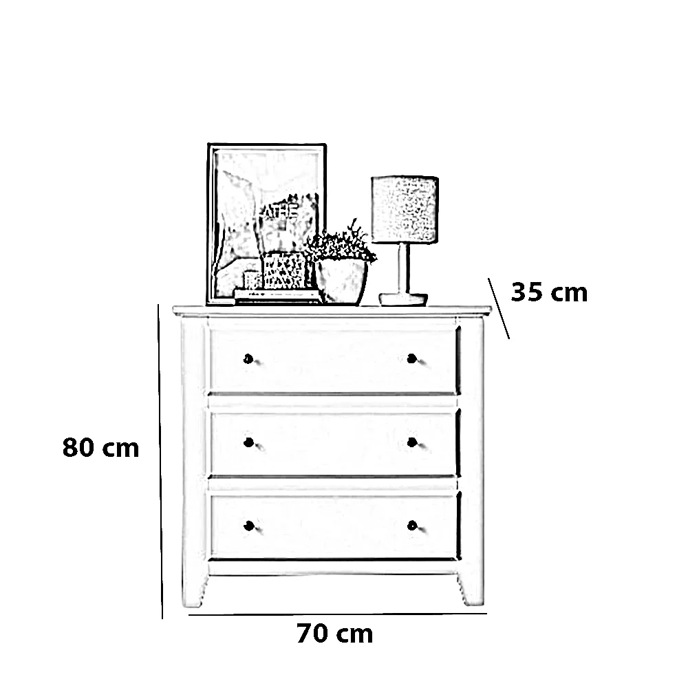 وحدة أدراج خشب كونتر، 70*35*80 سم