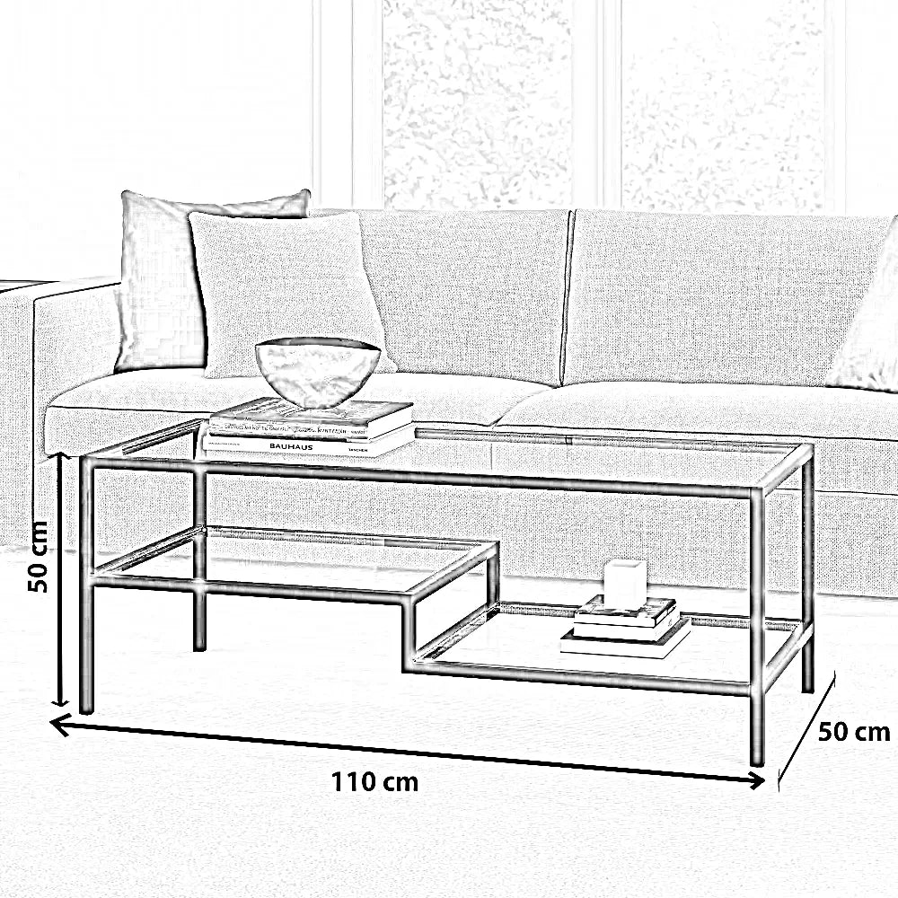 ترابيزة قهوة معدن، 110*50*50 سم