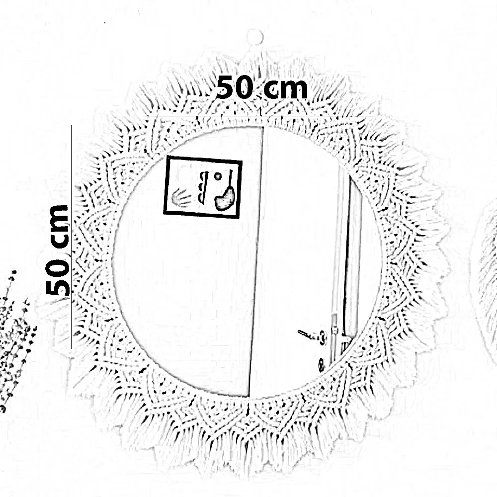 مرايا مكرمية، 50*50 سم