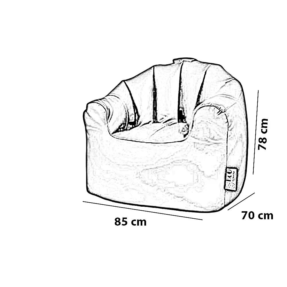 بين باج جلد، 85*70*78 سم - رمادي غامق