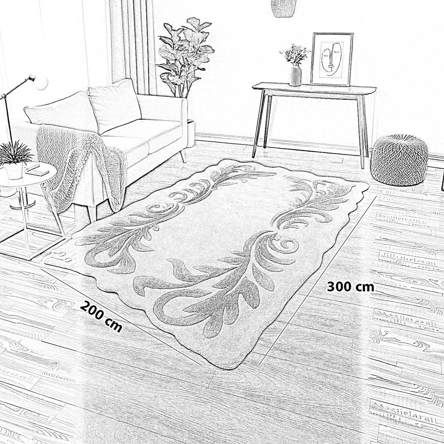 سجادة قطن و حرير، 200*300 سم