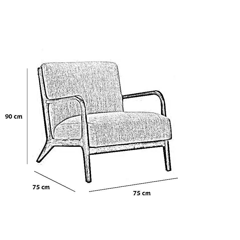 كرسي خشب زان، 75*75*90 سم