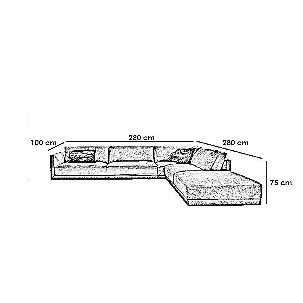 ركنة خشب زان، 280*280*75 سم