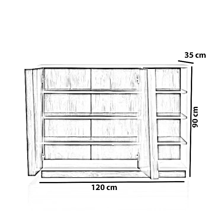 جزامة خشب ام دي اف، 120*35*90 سم