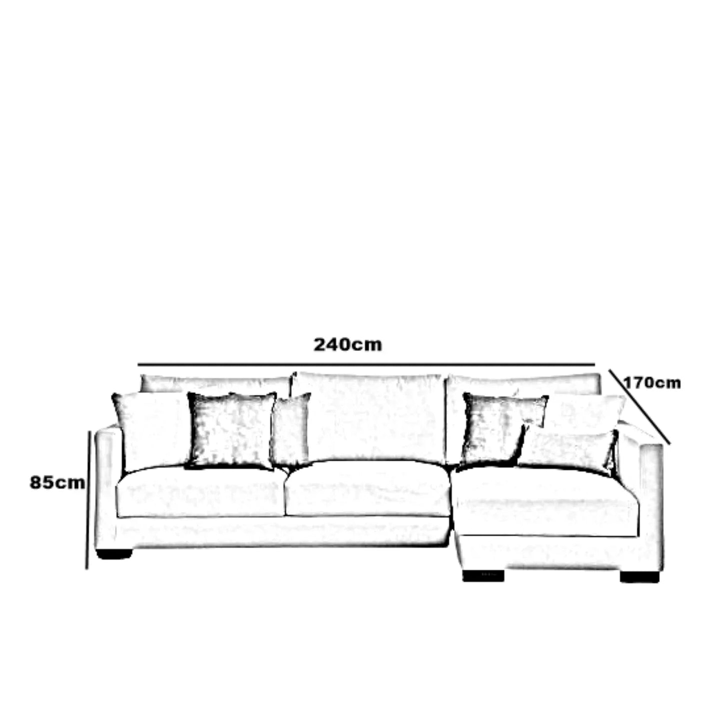 ركنة خشب زان، 170*240*85 سم