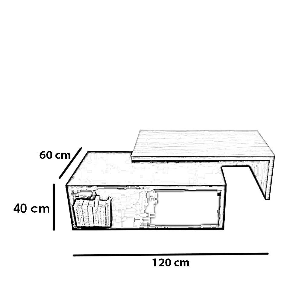 ترابيزة وسط ام دي اف، 120*60*40 سم