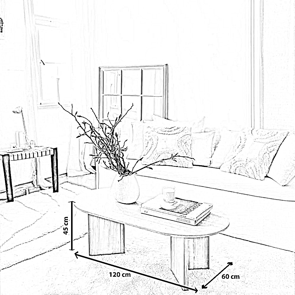 ترابيزة قهوة ام دي اف، 120*60*45 سم