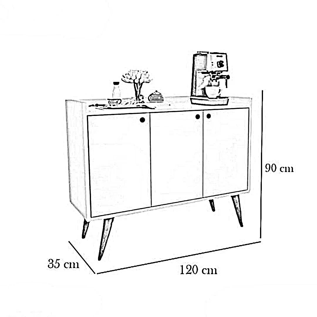 كوفي كورنر خشب ام دي اف، 120*35*90 سم