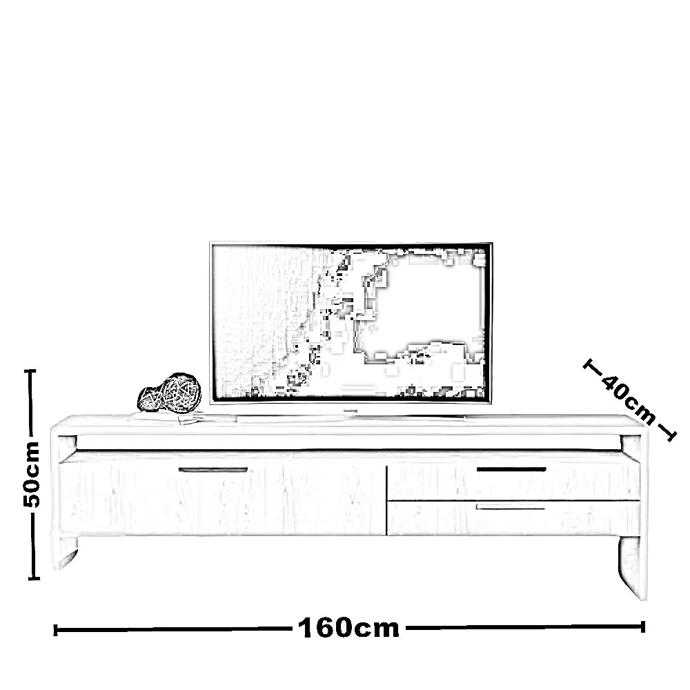 ترابيزة تليفزيون ام دي اف، 160*40*50 سم
