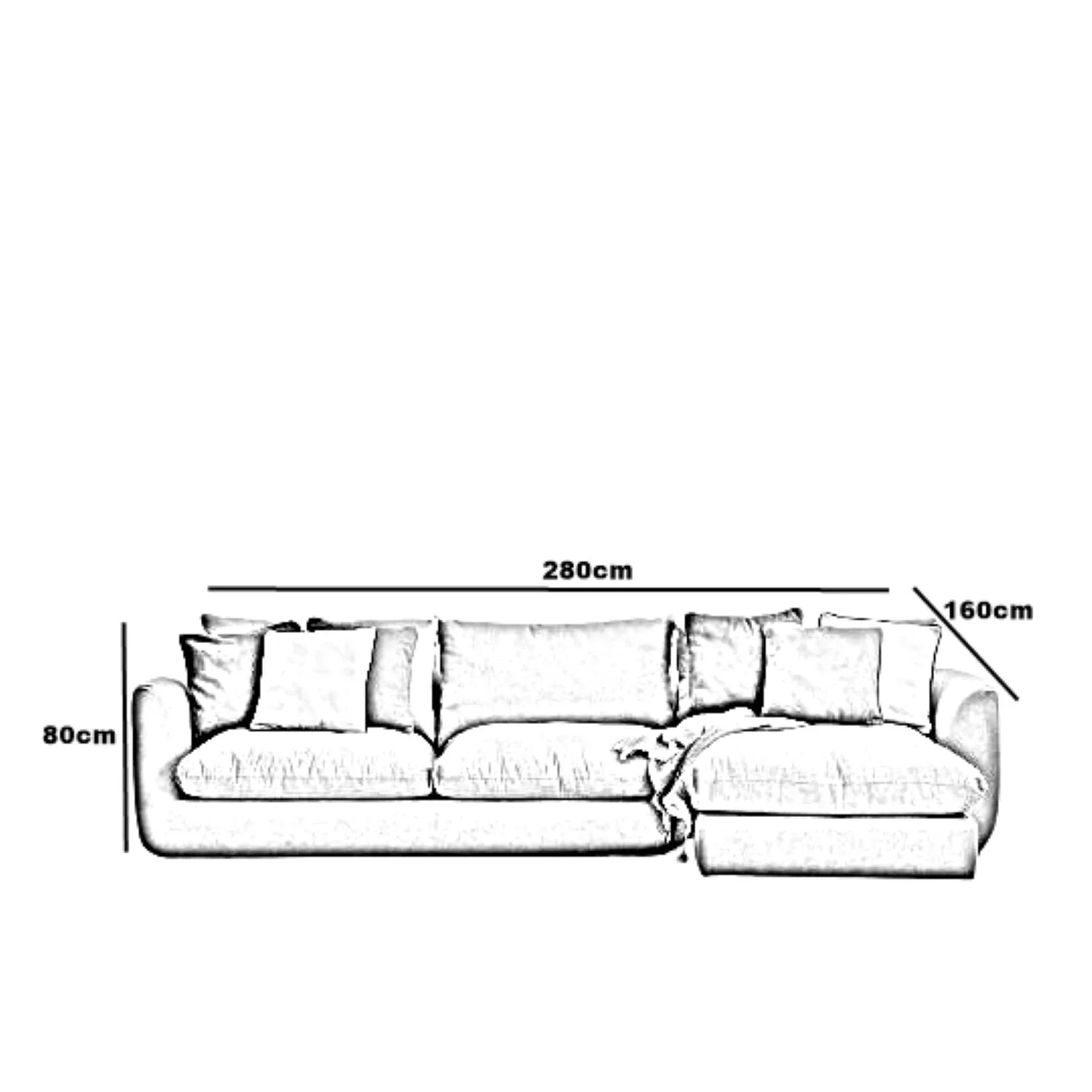 ركنة خشب زان، 280*160*80 سم