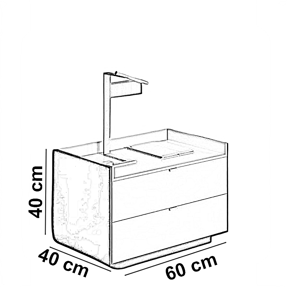 كومود خشب ام دي اف، 60*40*40 سم