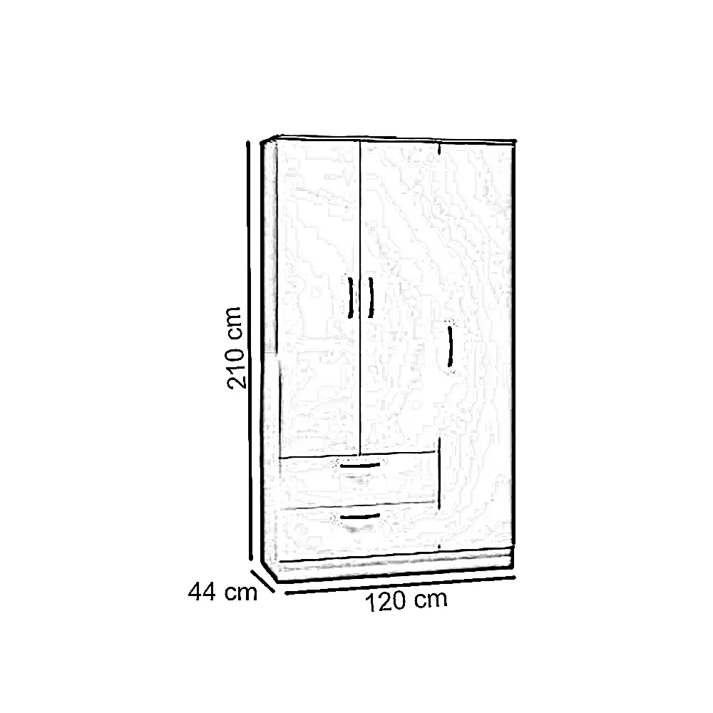 دولاب خشب ام دي اف، 120*44*210 سم