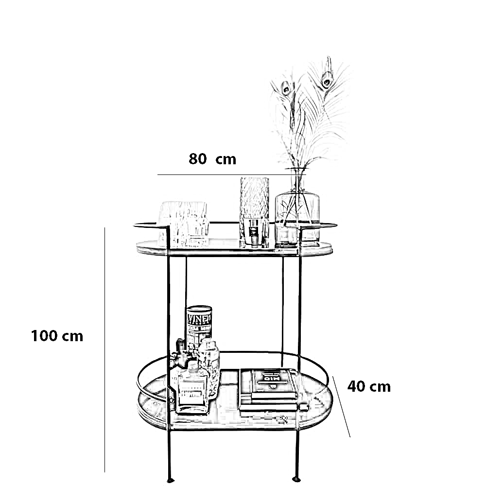 ترابيزة تقديم ستيل، 80*40*100 سم