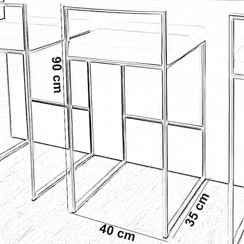 كرسي بار ستيل و جلد، 40*35*90 سم