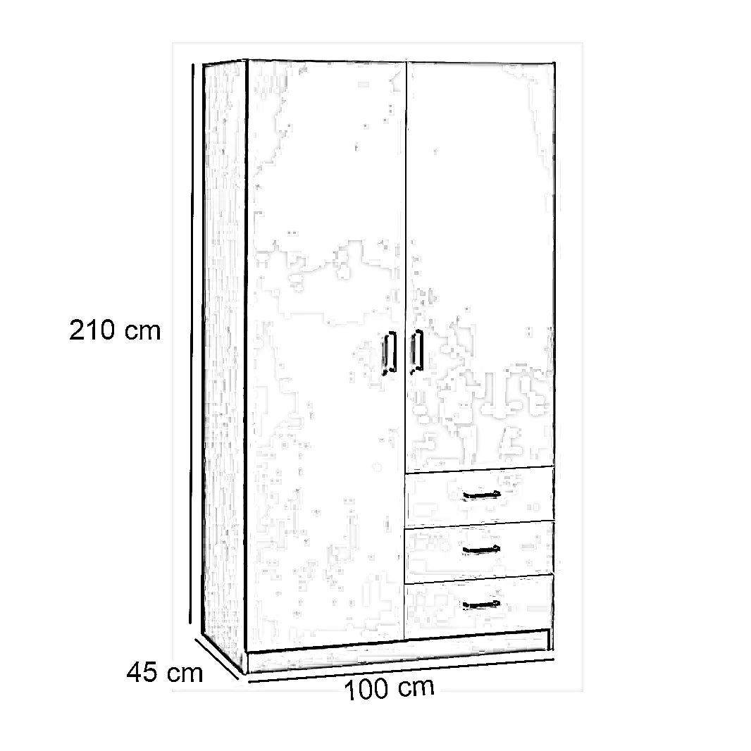 دولاب خشب ام دي اف، 100*45*210 سم