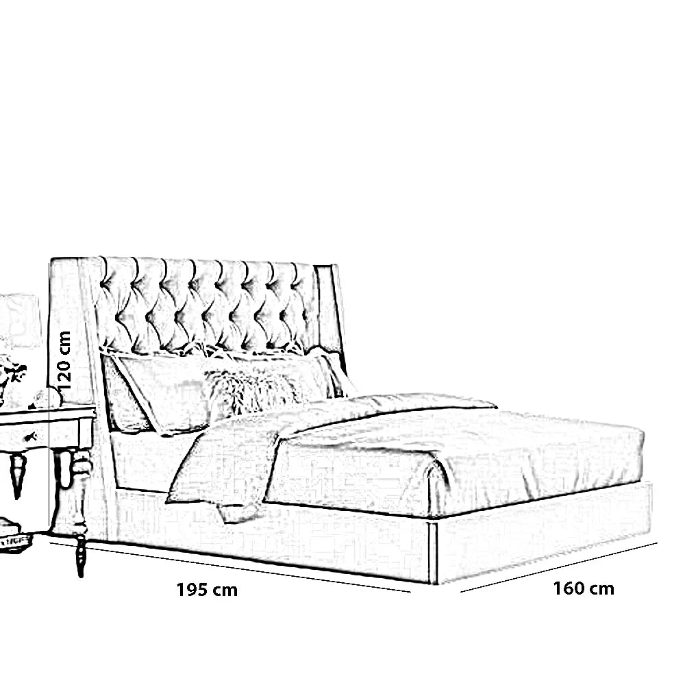 سرير كينج خشب موسكي، 160*195*120 سم