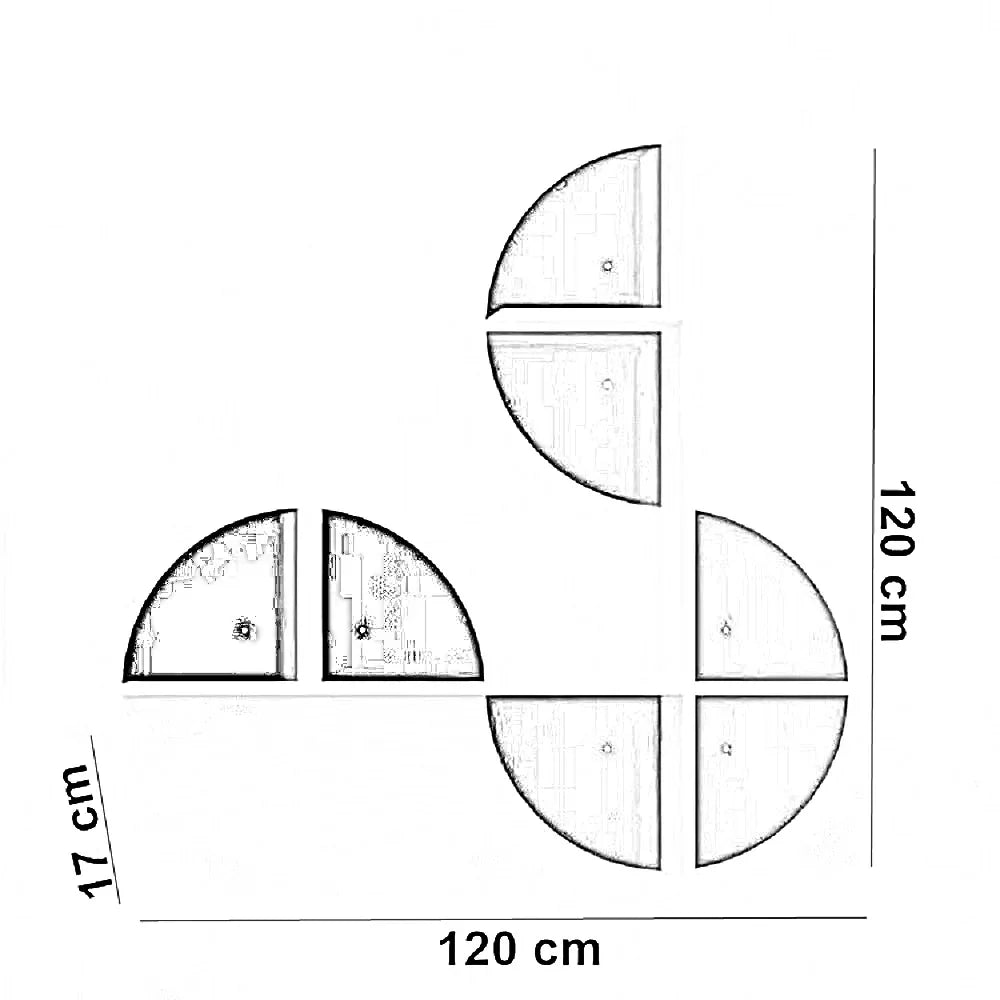 وحدة أرفف ام دي اف، 120*17*120 سم