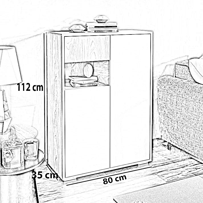 جزامة خشب ام دي اف، 80*35*112 سم