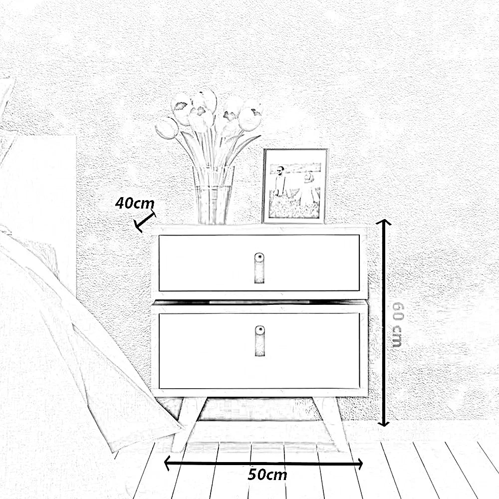 كومود خشب ام دي اف، 50*40*60 سم
