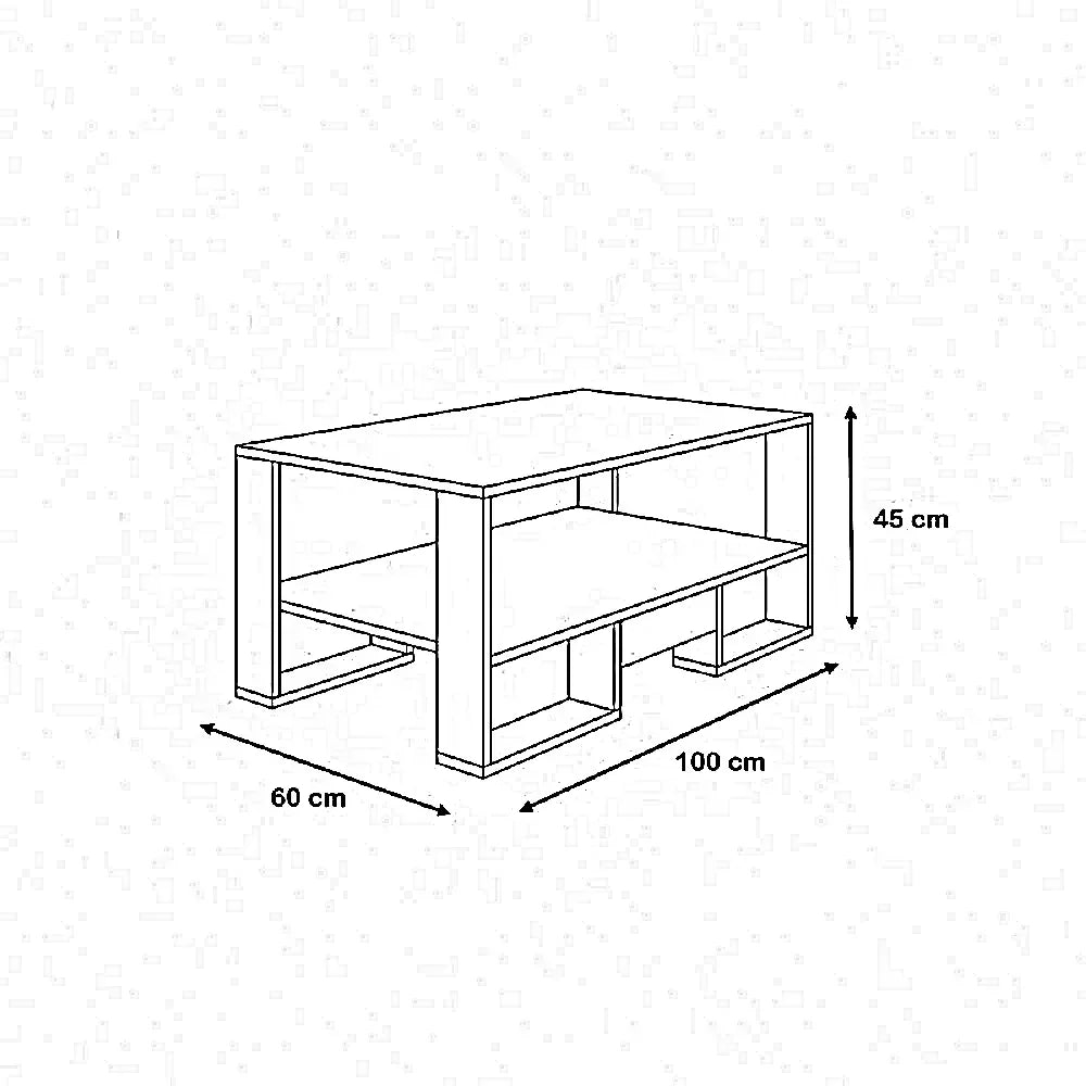 ترابيزة قهوة ام دي اف، 100*60*45 سم
